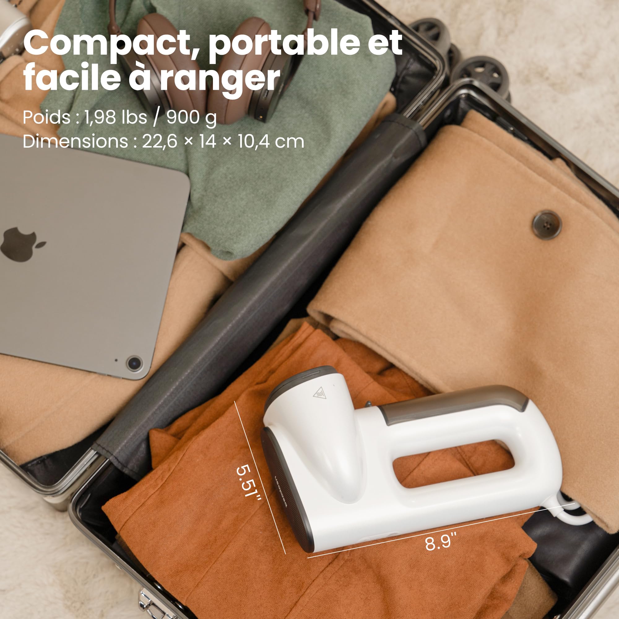 Neakasa Magic 1 Défroisseur vapeur portable avec aspiration, compact et pliable, pas de planche à repasser nécessaire, utilisation à une main
