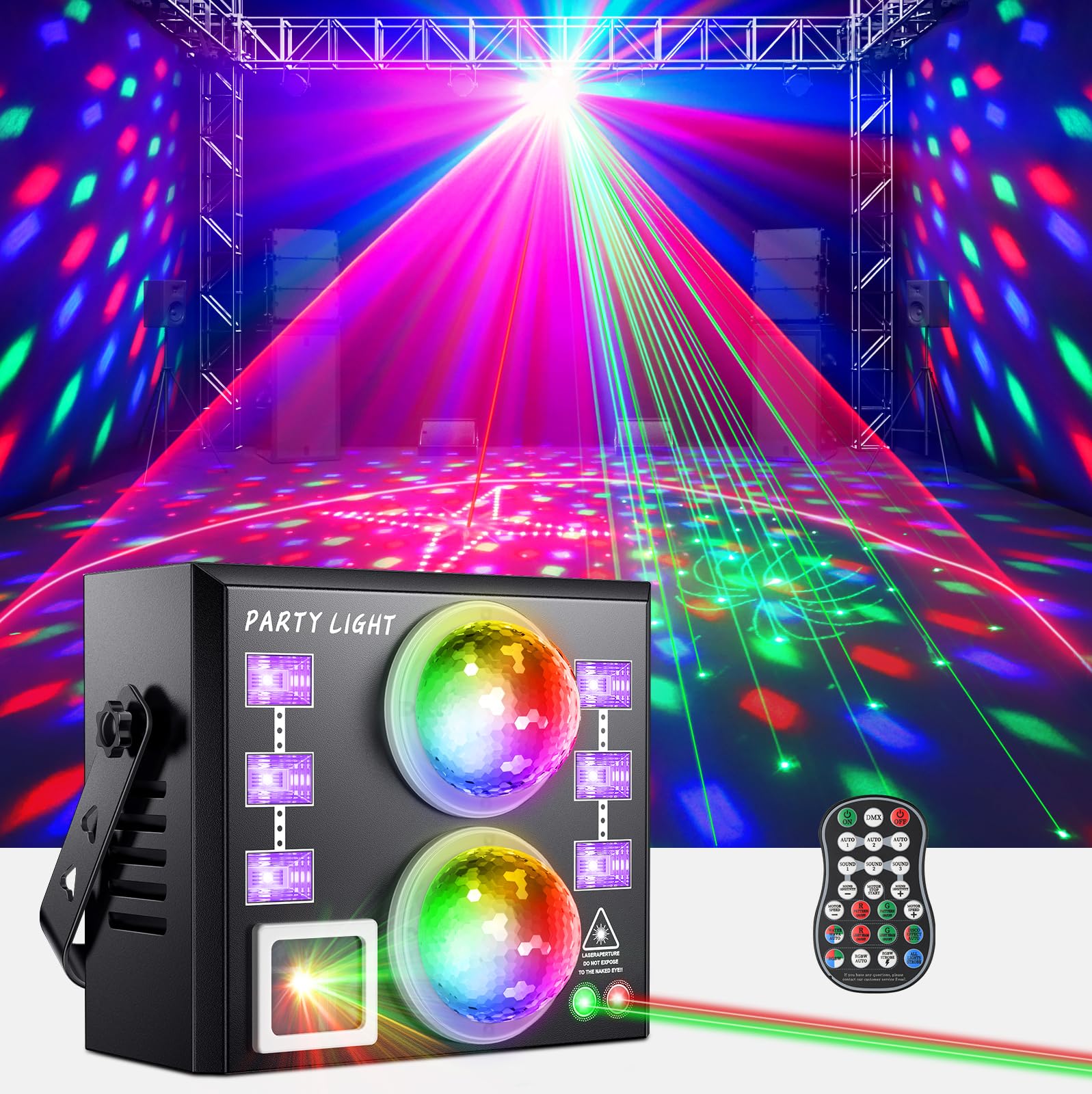 Discolicht Partylicht 21-LED +6-Muster-Licht Bühne Produktbild-Vorschau 9