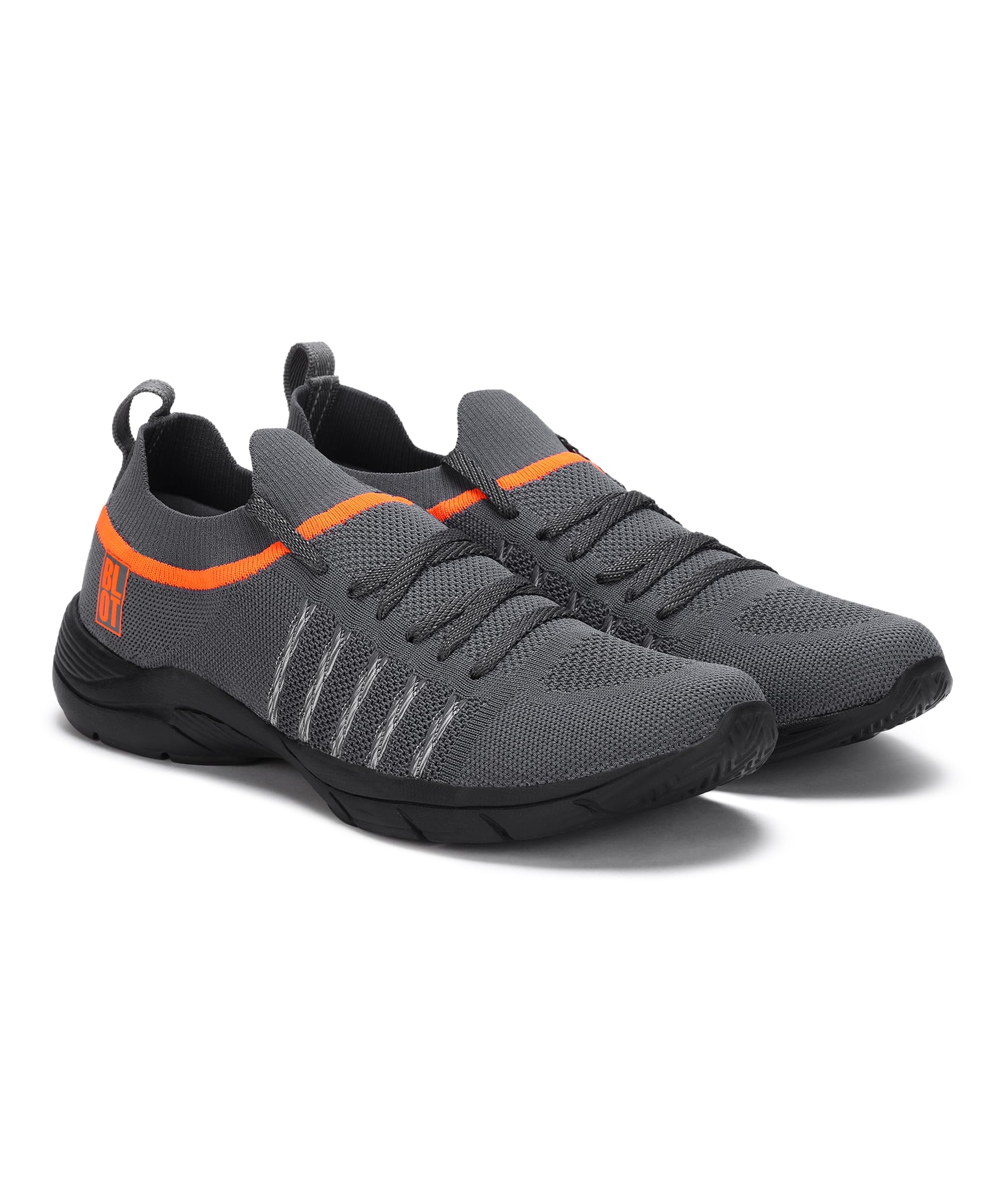 PARAGON FBK1211G Mens Dark Grey Orange Casual Sneakers with Breathable Upper Mesh, Cushioned Insoles, Lace up & Anti-Skid Soles | Comfortable Everyday Casual Shoes for Men Ideal for Outdoor Use (B0C7QC1886) Amazon Price History, Amazon Price Tracker