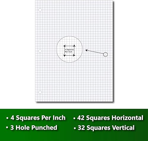 Miniatura 4 de Papel de hojas sueltas, papel de relleno con rayas cuádruples  450 hojas, 150 hojas en cada caso  3 agujeros perforados, 10-12 x 8 pulgadas,