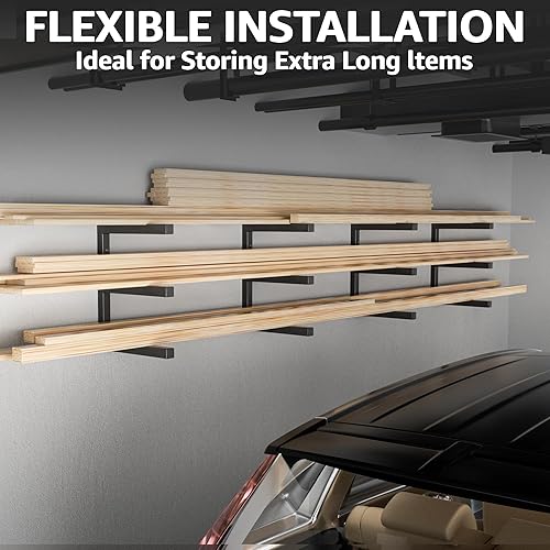 Miniatura 6 de YYR Organizador de madera y estante de almacenamiento de madera, estante de metal resistente con 6 niveles que soporta hasta 1200 libras, uso en