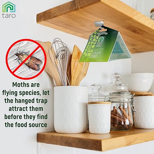 Miniatura 7 de Taro - Paquete de 6 trampas para polillas de despensa de máxima resistencia, mata polillas de despensa, trampas para polillas para despensa de casa,