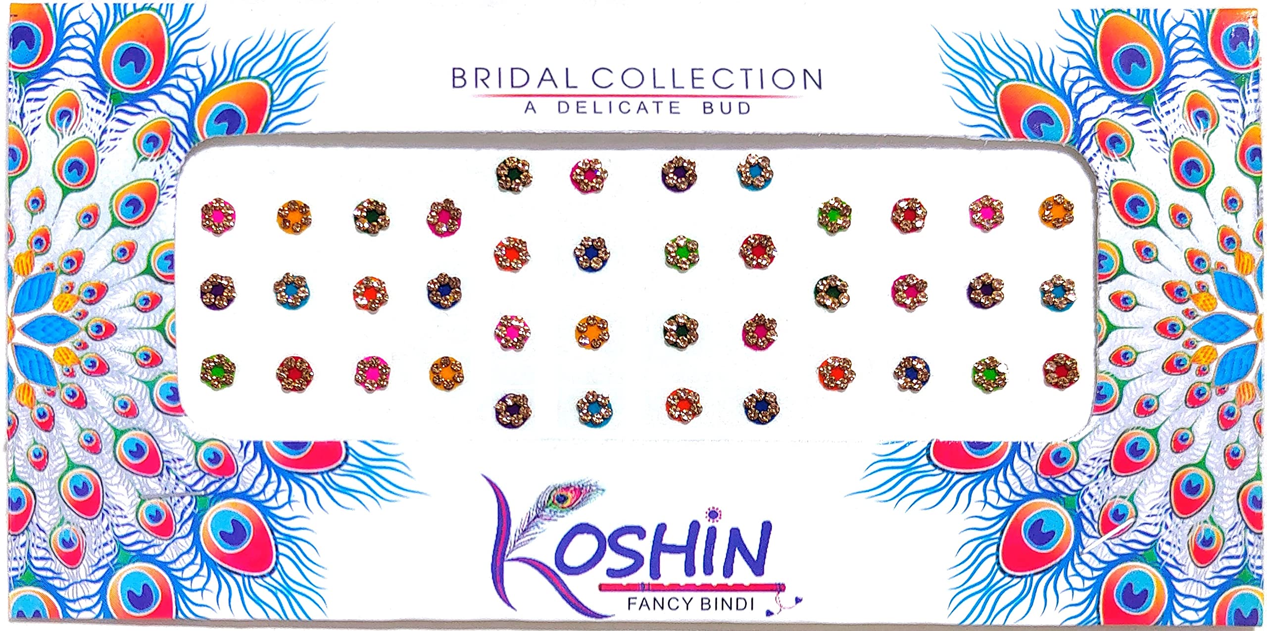 Glamyou Multi Golden Color Rhinestone Round Shape Small Size (Per Bindi Height 6 mm x Width 6 mm) Forehead Fancy Stone Bindi For Girls Women Ladies - Multi Color Bindi-image-11