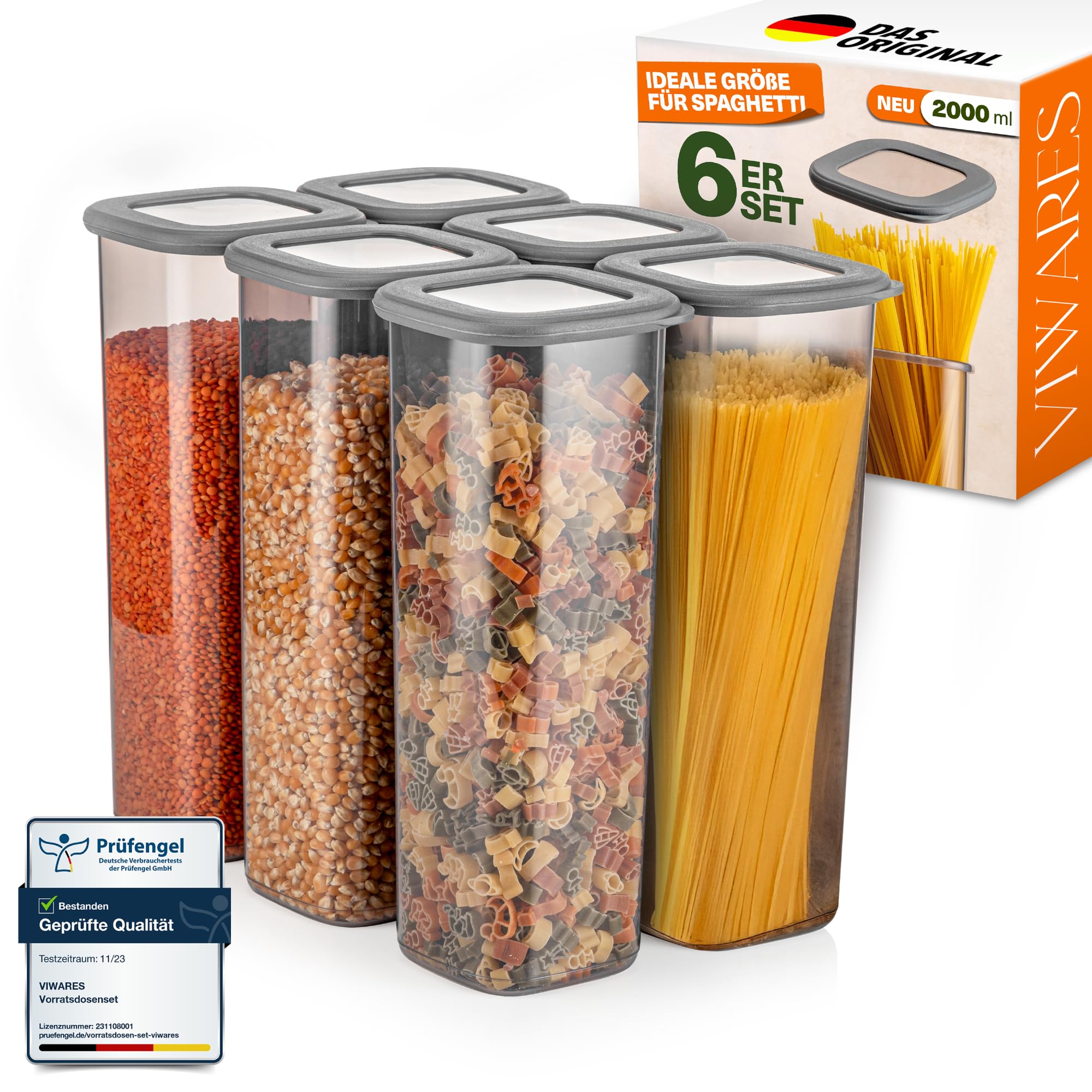 Viwares Vorratsdosen mit Deckel Luftdicht, 6er Vorratsbehälter Set BPA-Frei