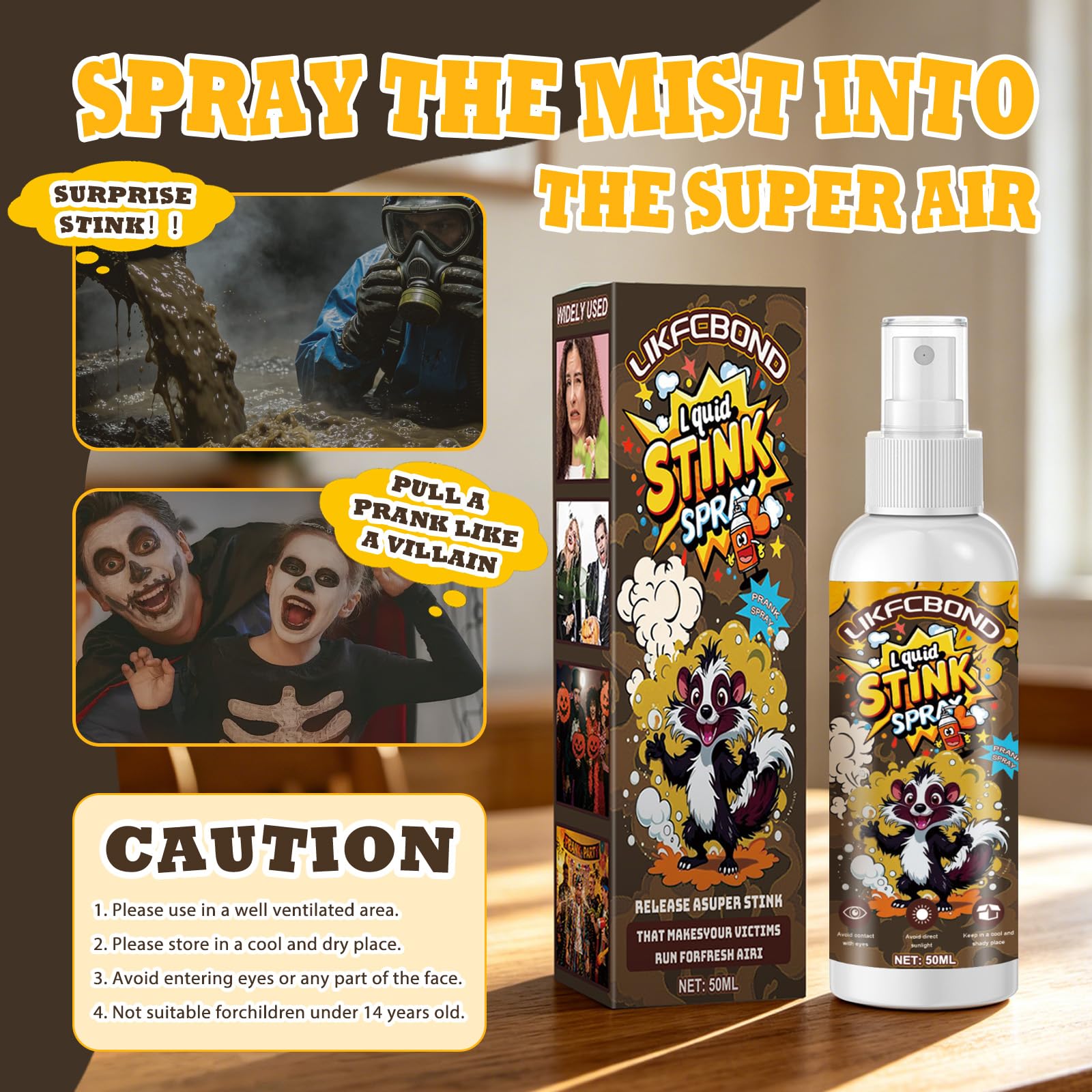 Spray Puzzolente Extra Forte, Spray Scoregge Liquido, Spray Divertente per Scherzo, Funny Party Prank Stink Spray per Adulti, 1 Pezzo, 50 ML