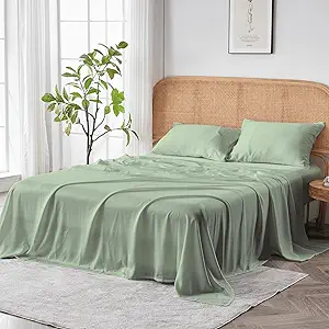 Sijo AiryWeight Tencel Sheet Set, 100% Lyocell Derived from Eucalyptus, Buttery Soft, Architectural Digest 2022 Best Cooling Sheets Winner - 3pc - 2 Pillowcases 1 Fitted (Sage, Queen)