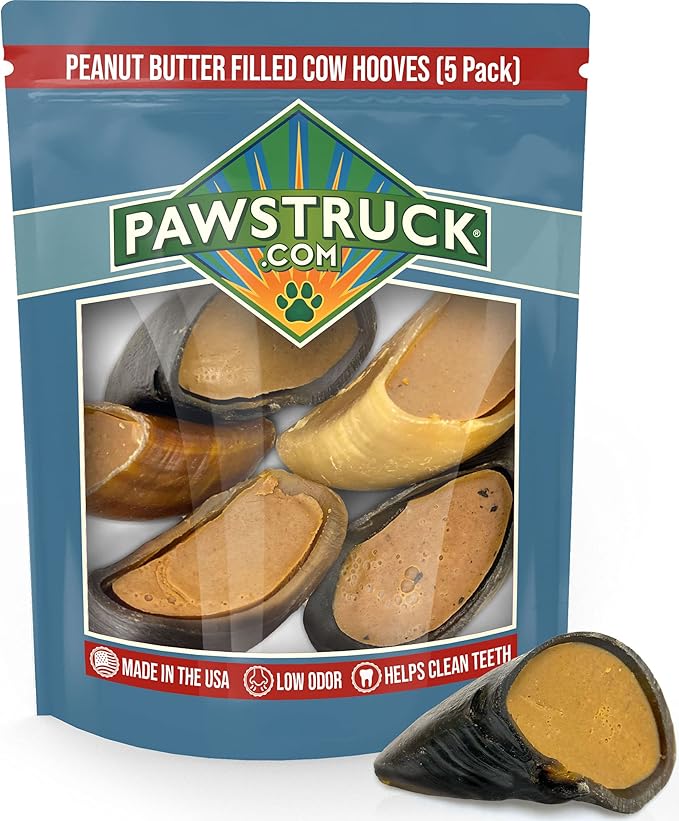 Peanut Butter Filled Cow Hooves for Dogs Made in The USA