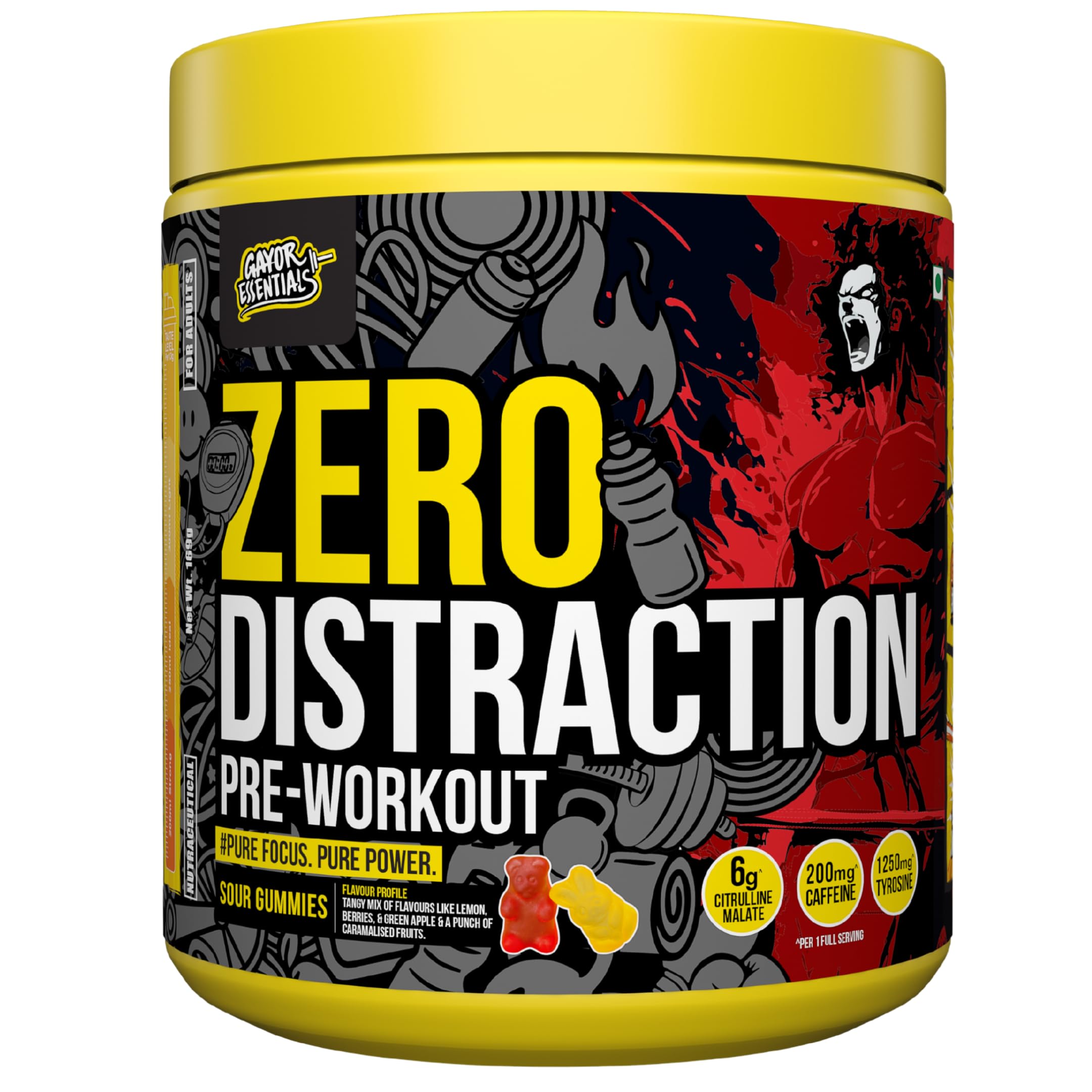 Gayor Essentials Zero Distraction Preworkout (Grape Candy,338g) — Amazon image 10
