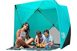 Beach Cube Pop Up Tent | UV Protection | 4 Person Expandable Shade Sun Shelter