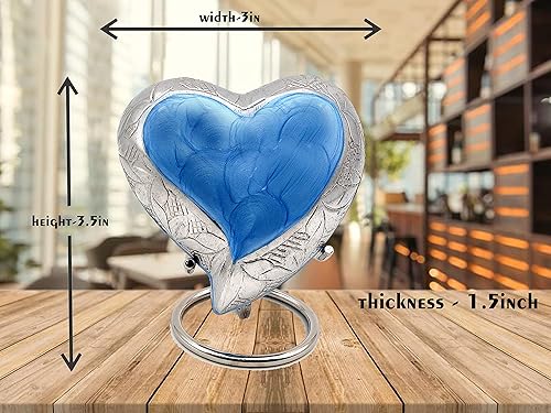 Miniatura 4 de Urna de recuerdo de corazón azul cielo, mini urna de ceniza, pequeña urna de cremación hecha a mano para cenizas, homenaje a tu ser querido,