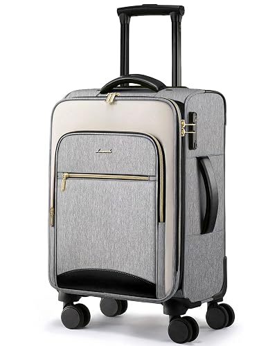 LOVEVOOK Carry On Luggage 22x14x9 Airline Approved 20 Inch Softside Suitcases with Wheels TSA Lock