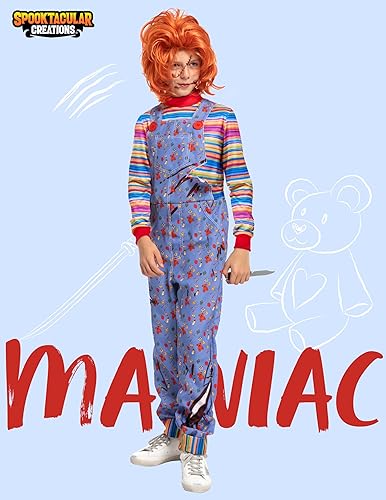Miniatura 2 de Spooktacular Creations Disfraz de Chucky de Halloween para niño, disfraz de muñeca de película de terror poseído para fiesta de disfraces para niños