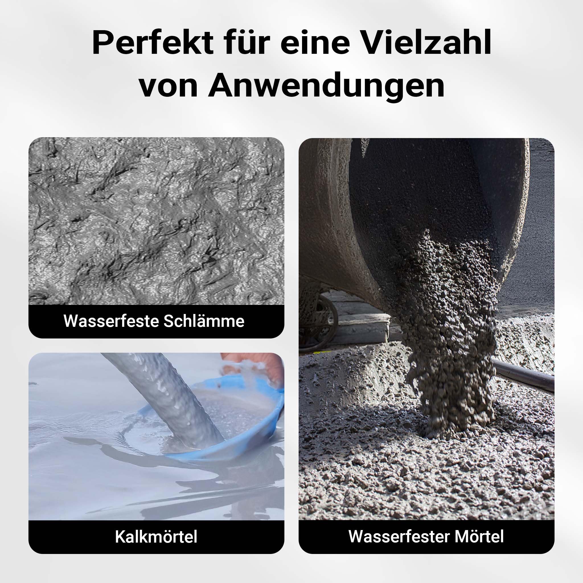 Wiltec Verputzmaschine 6-10 bar, Putzpistole mit 8 mm Düse, Mörtelpistole 3,7 l Trichter, Putzwerfer 72 cm, Putzmaschine Aluminium und Edelstahl
