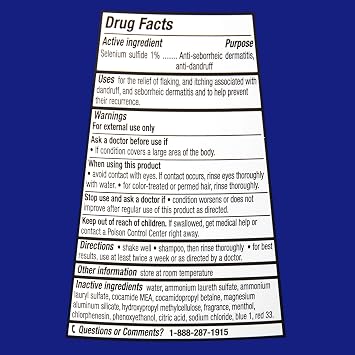 Equate Medicated Dandruff Shampoo with Menthol, Selenium Sulfide 1%, 11 fl oz