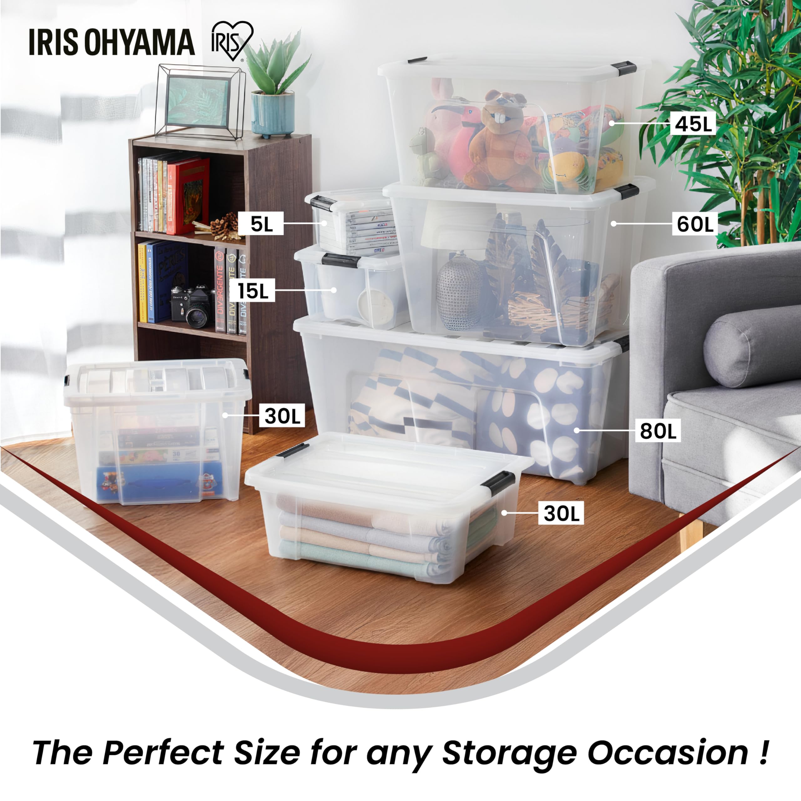 Iris Ohyama Aufbewahrungsboxen mit Deckel 30 L – Bild 6