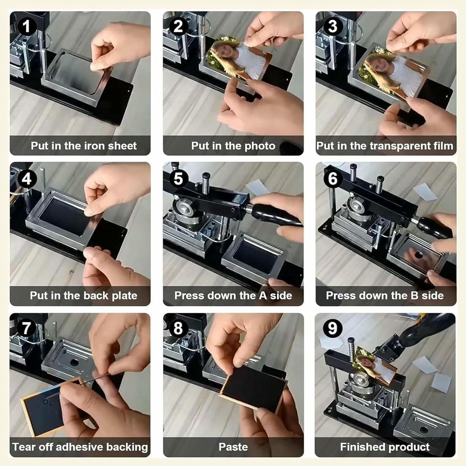 Fridge Magnet Button Maker Machine with Paper Cutter, Button Maker Machine with 200 Sets of Consumables,Suitable for Custom Fridge Magnets