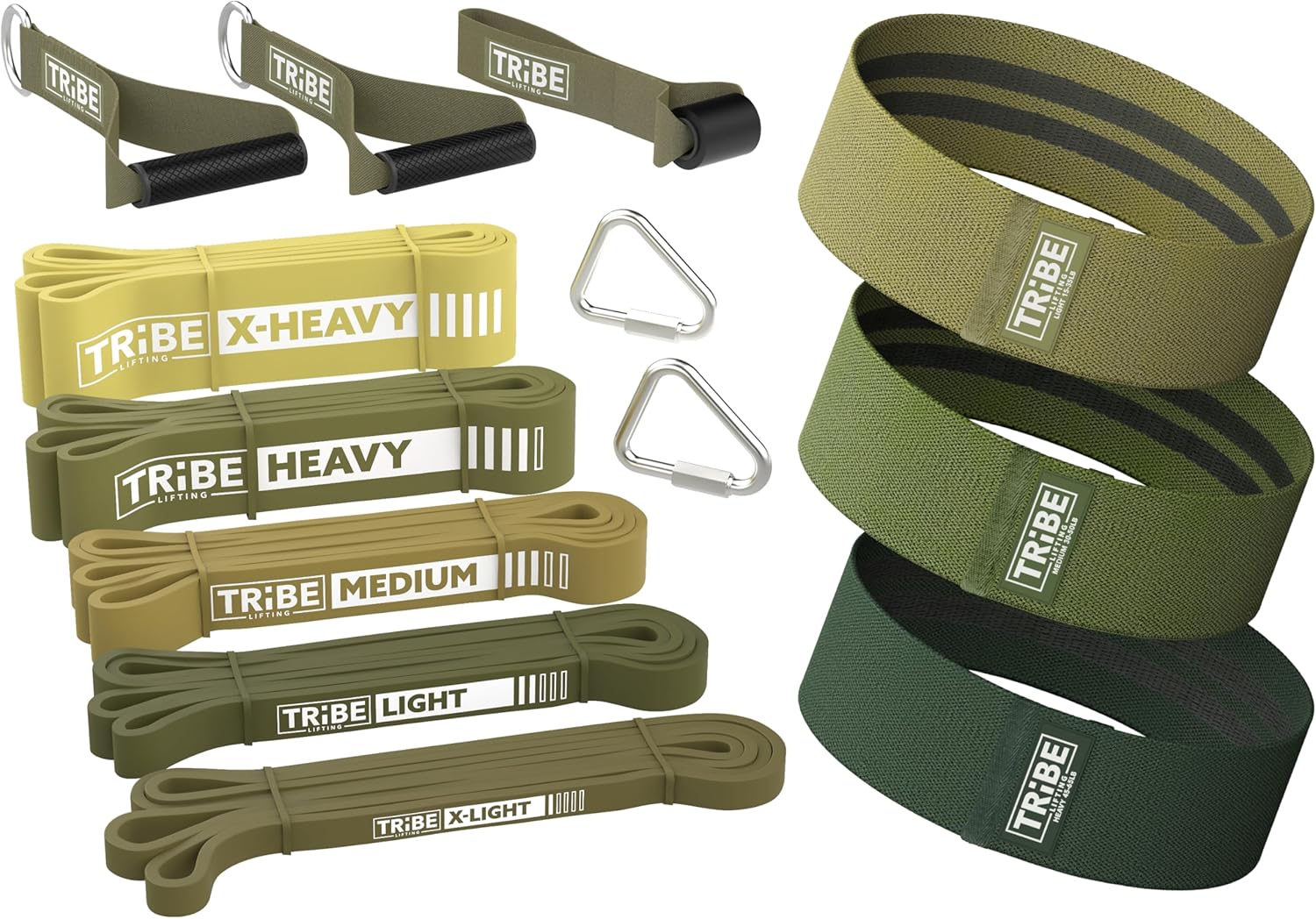 Long Resistance Bands Set of 5 PullUp Bands, Rubber Handles, Door Anchor and a Set