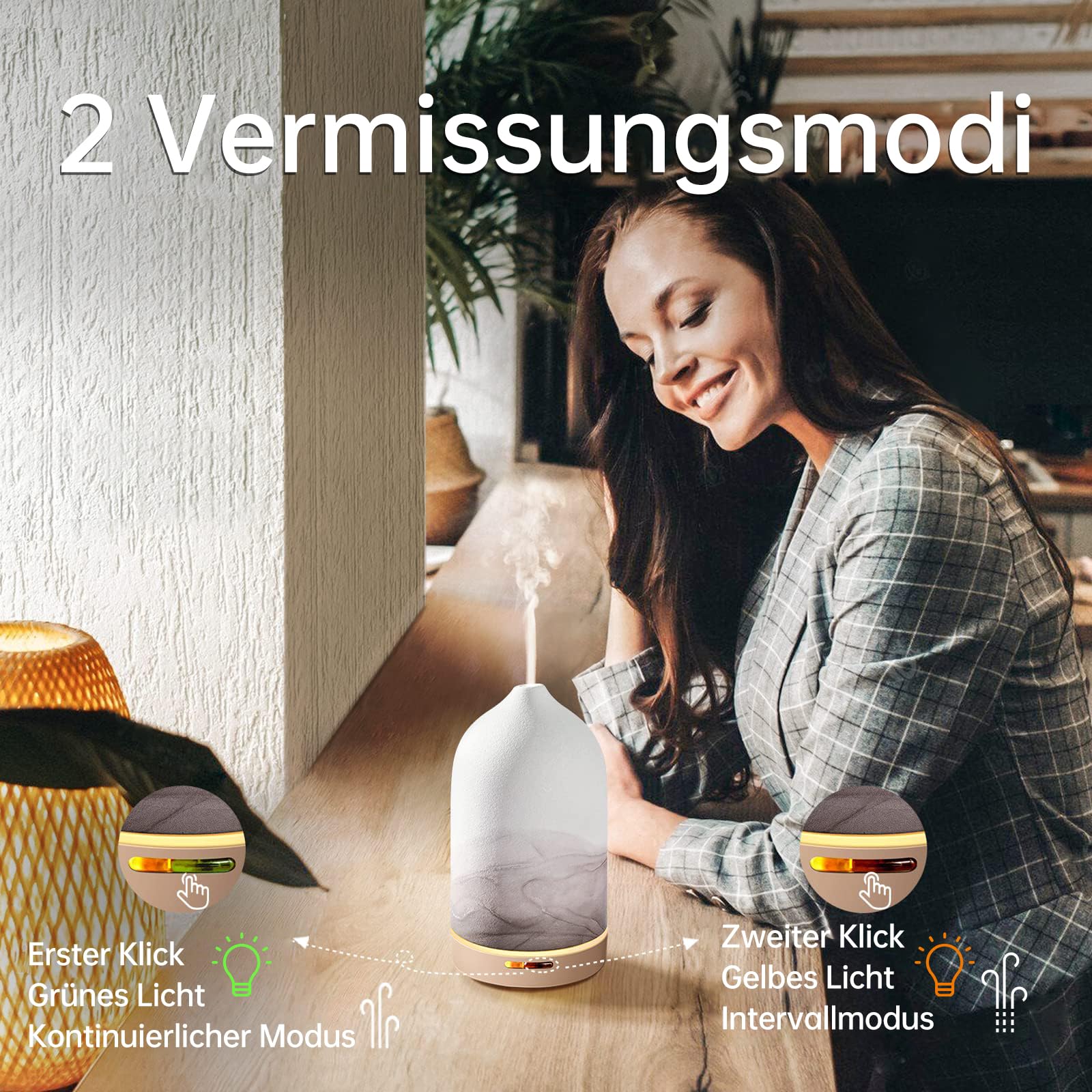 Difusor de aroma para aceites esenciales, 120 ml, de cerámica pintada a mano, difusor de aceite aromático, lámpara de fragancia eléctrica, humidificador, lámpara de cama, apagado automático