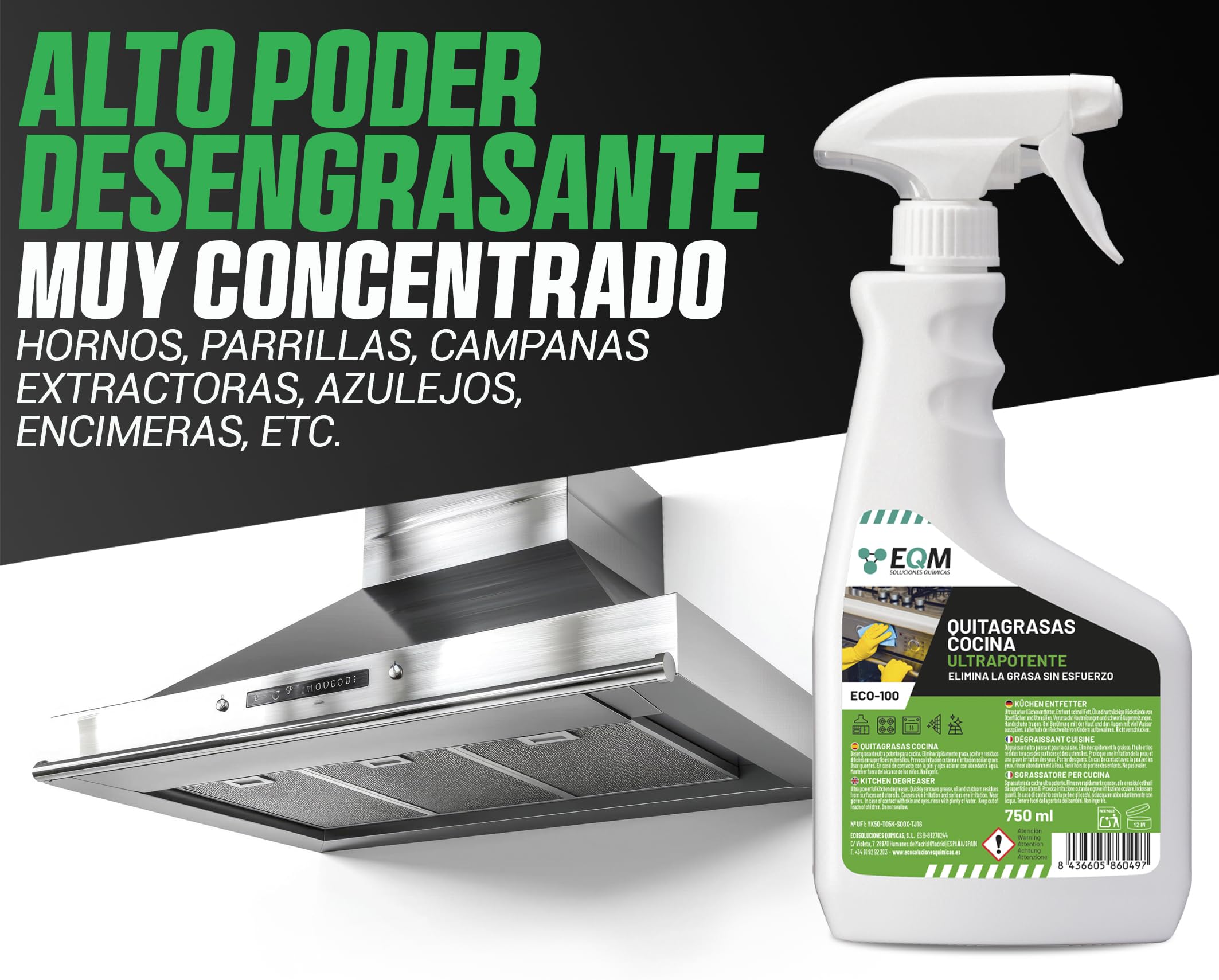 EQM ECO-100 Desengrasante Concentrado 750 ML