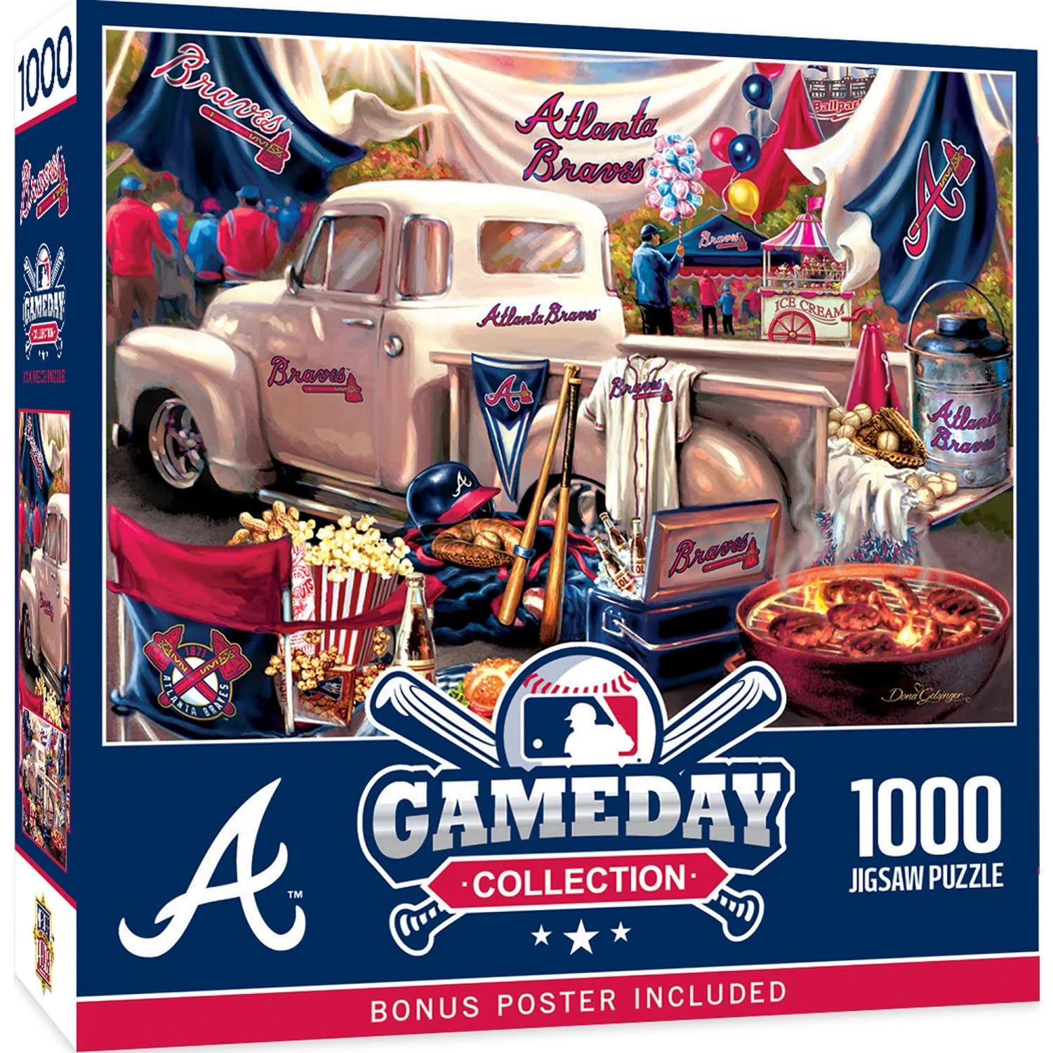 MasterPieces 1000 Piece Jigsaw Puzzle for Adults - MLB Atlanta Braves Gameday - 19.25"x26.75"
