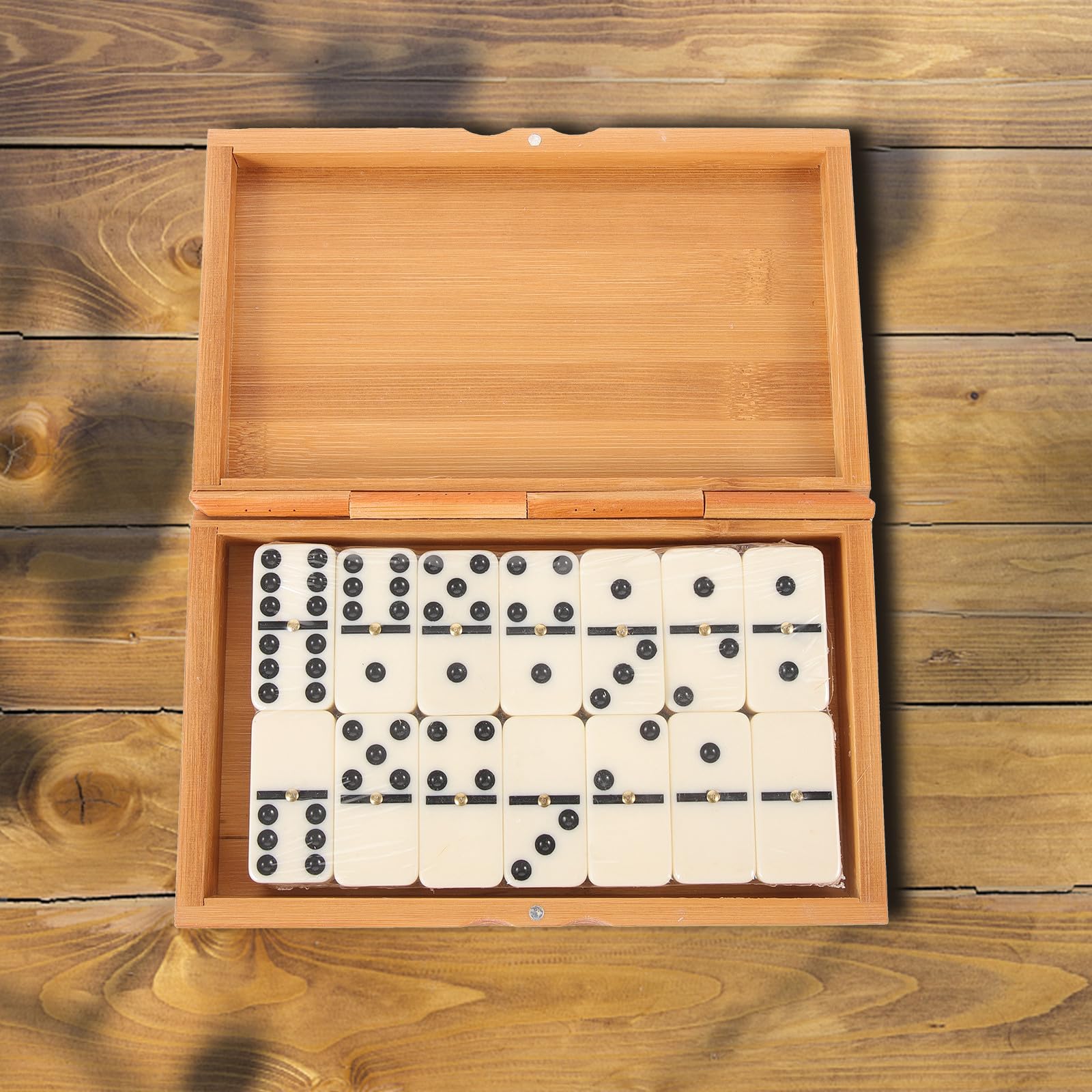 Domino Bois Vintage Jeu de Société Familial et Léger pour Apprentissage et Voyage Coffret Cadeau Authentique