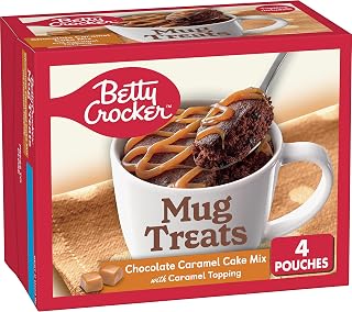 Betty Crocker Mug Treats Chocolate Caramel Cake Mix with Caramel Topping, 4 Servings, 12.5 oz.