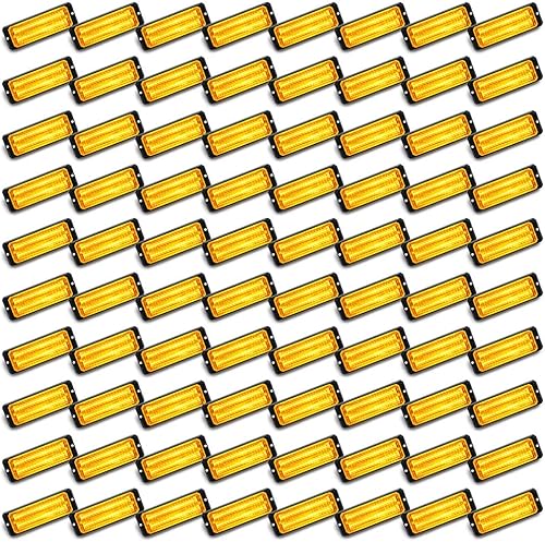 AMOPA CORP - Barra de luz estroboscópica de 32 LED, súper delgada, impermeable, IP 68, de advertencia de emergencia, intermitente, montaje en