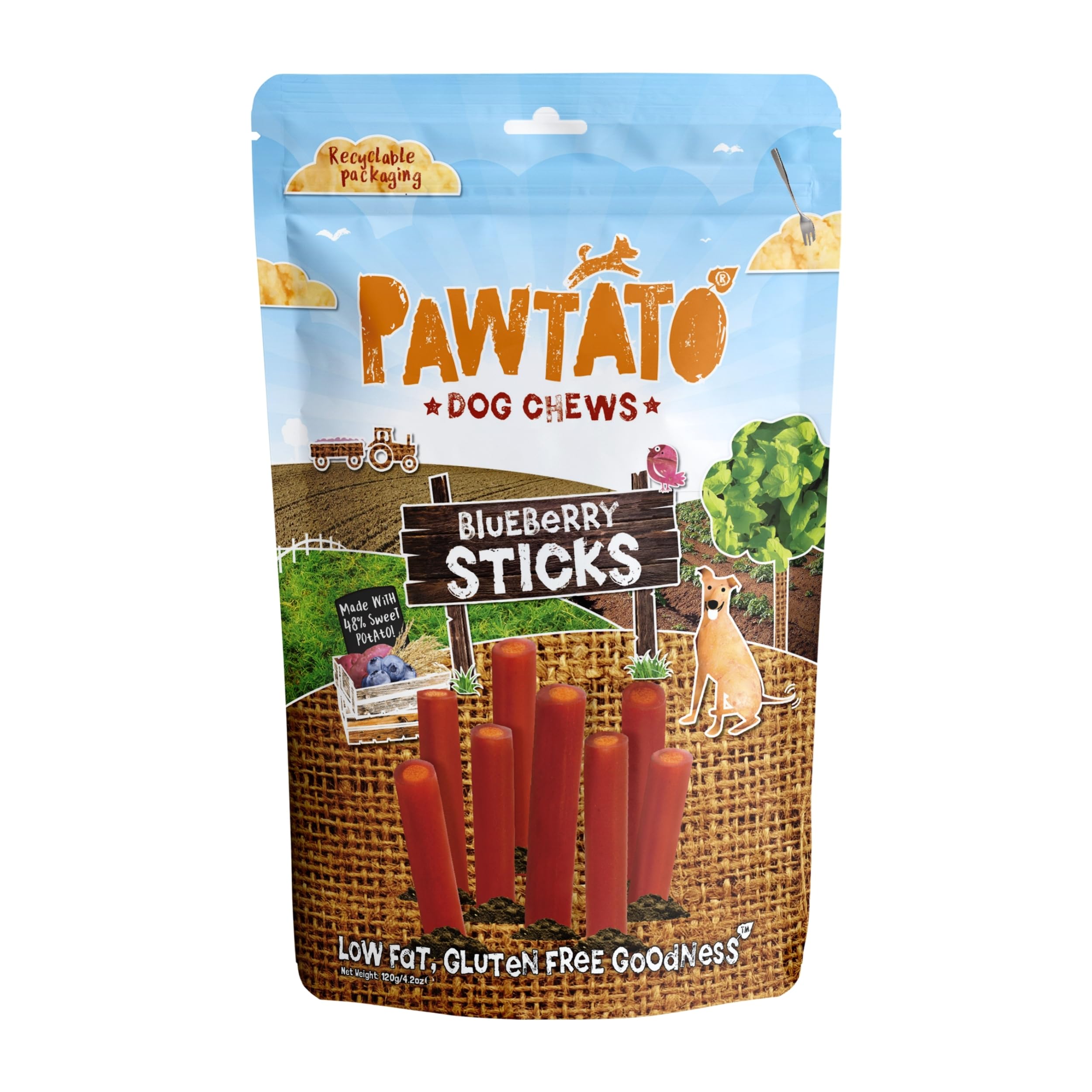 Benevo Pawtato Blueberry Sticks 120g