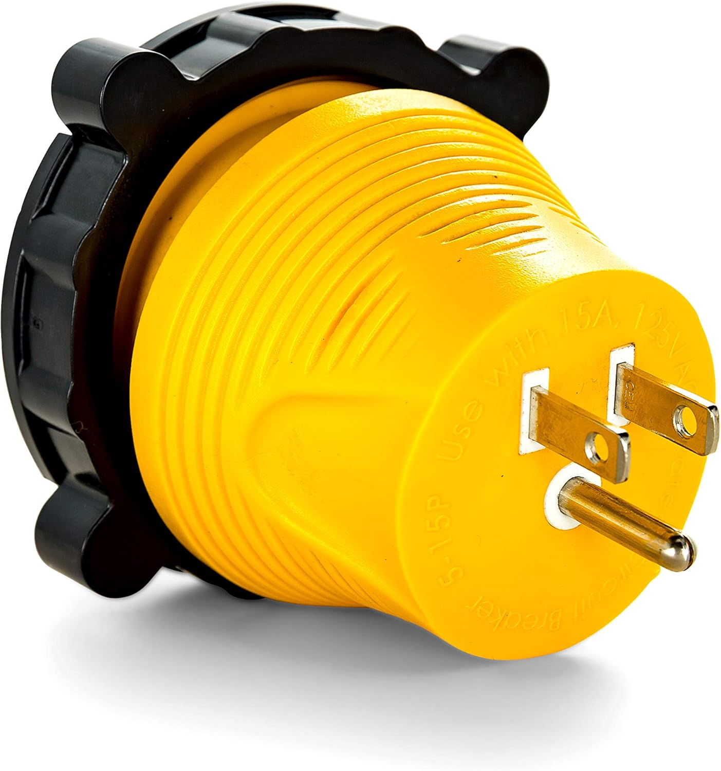 Camco Power Grip Camper/RV 15A-30A Locking Adapter | Compatible with 30-Amp Locking Plugs | Weatherproof Connection | Easy Outlet Removal | 125 Volt / 1875 Watt (55640)
