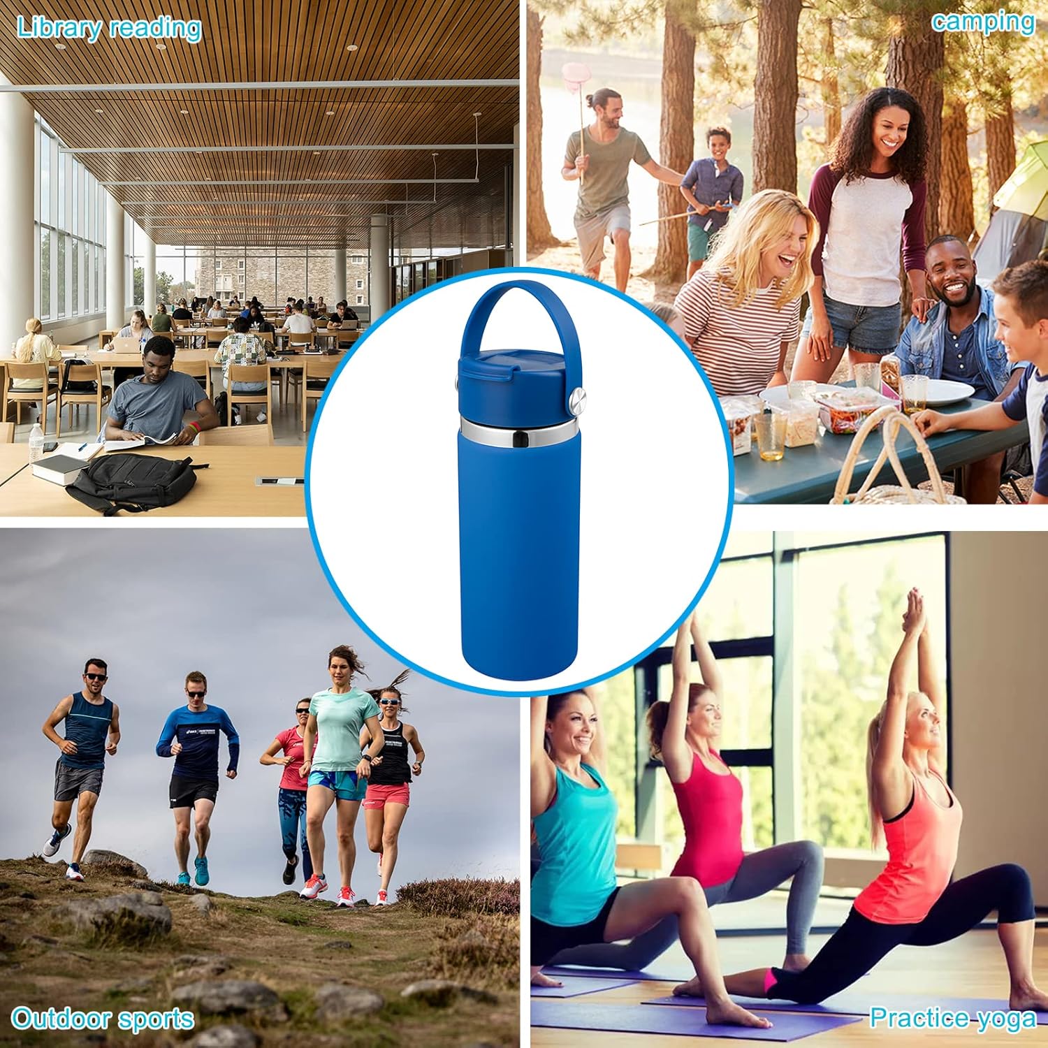 Lid Compatible with Hydro Flask 12 16 18 20 32 40 OZ Wide Mouth, Flip Lid Replacement Lids with Flex Strap Handle, Leak-Proof Flask Cap for Hydro Flask Coffee Mug - Image 3