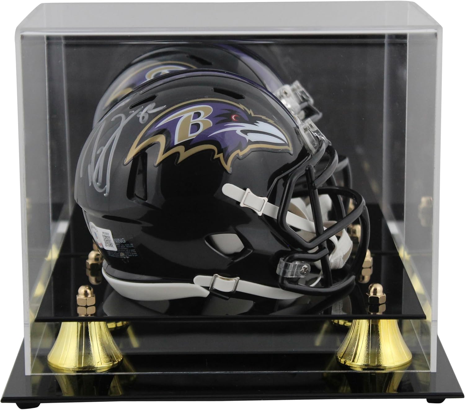 Ravens Ray Lewis Signed Speed Mini Helmet w/Silver Sig W/Case BAS Witnessed