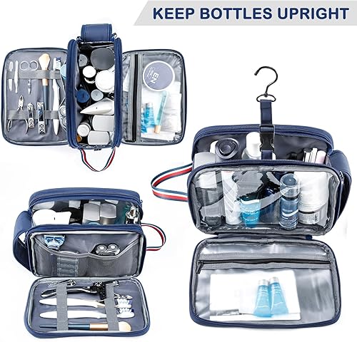 Miniatura 8 de BAGSPRITE Neceser para hombre bolsa de viaje para artículos de tocador bolsa de aseo para hombre organizador de kit de afeitado bolsa de baño grande