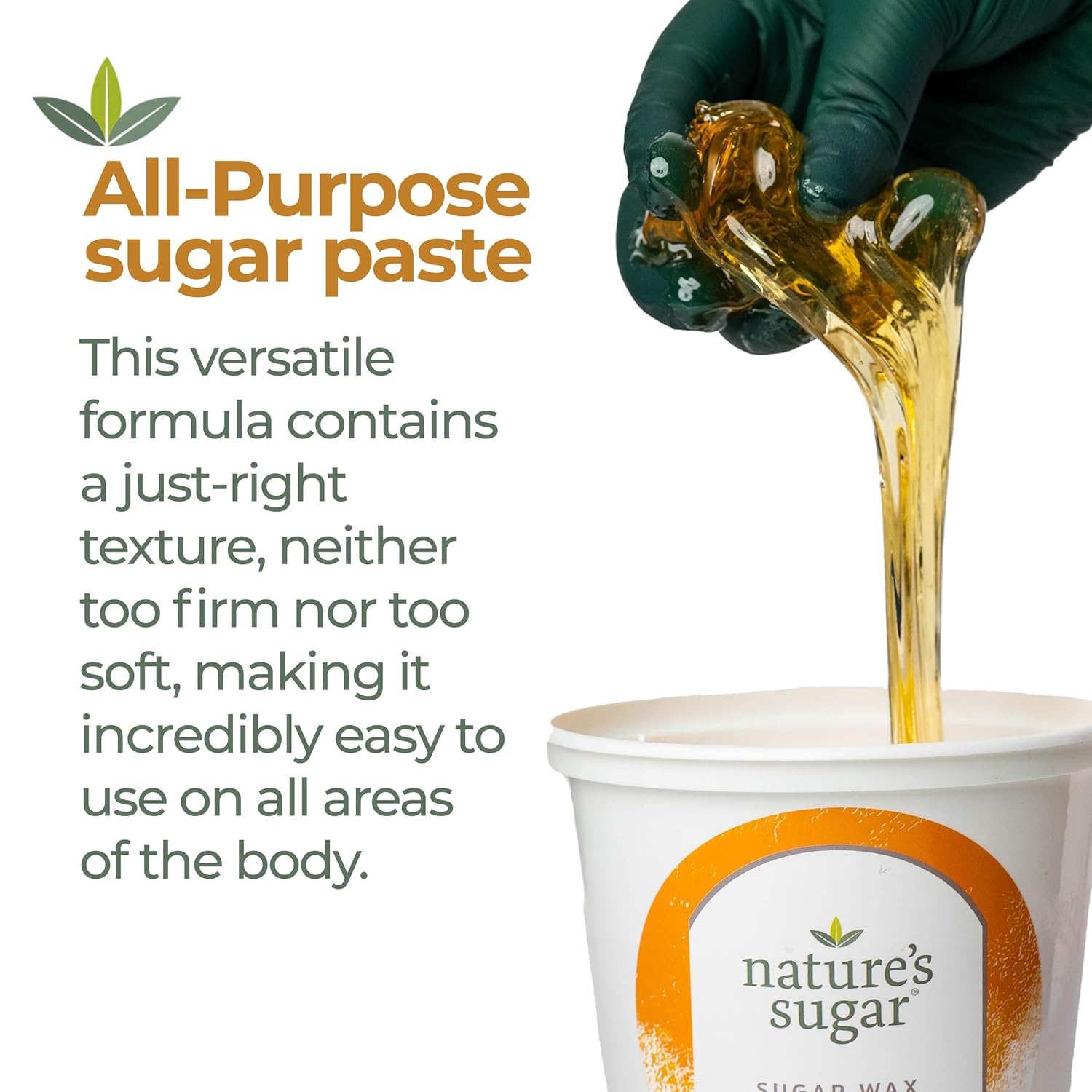 Nature’s Sugar – Beginner-Friendly Vegan Natural Sugar Wax Hair Removal Bundle for Men & Women – All Skin Types Sugaring Paste for Legs, Arms, Back, Chest, & Bikini Line - (1 All Purpose, 1 Firm)