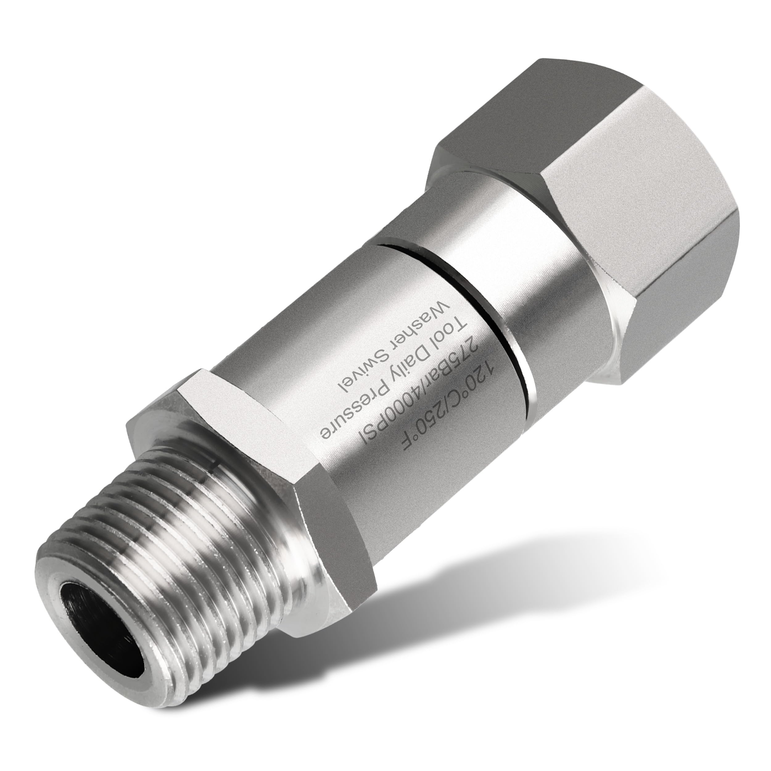 Tool Daily Pressure Washer Swivel Fitting, 3/8 Inch NPT Thread, 4000 PSI