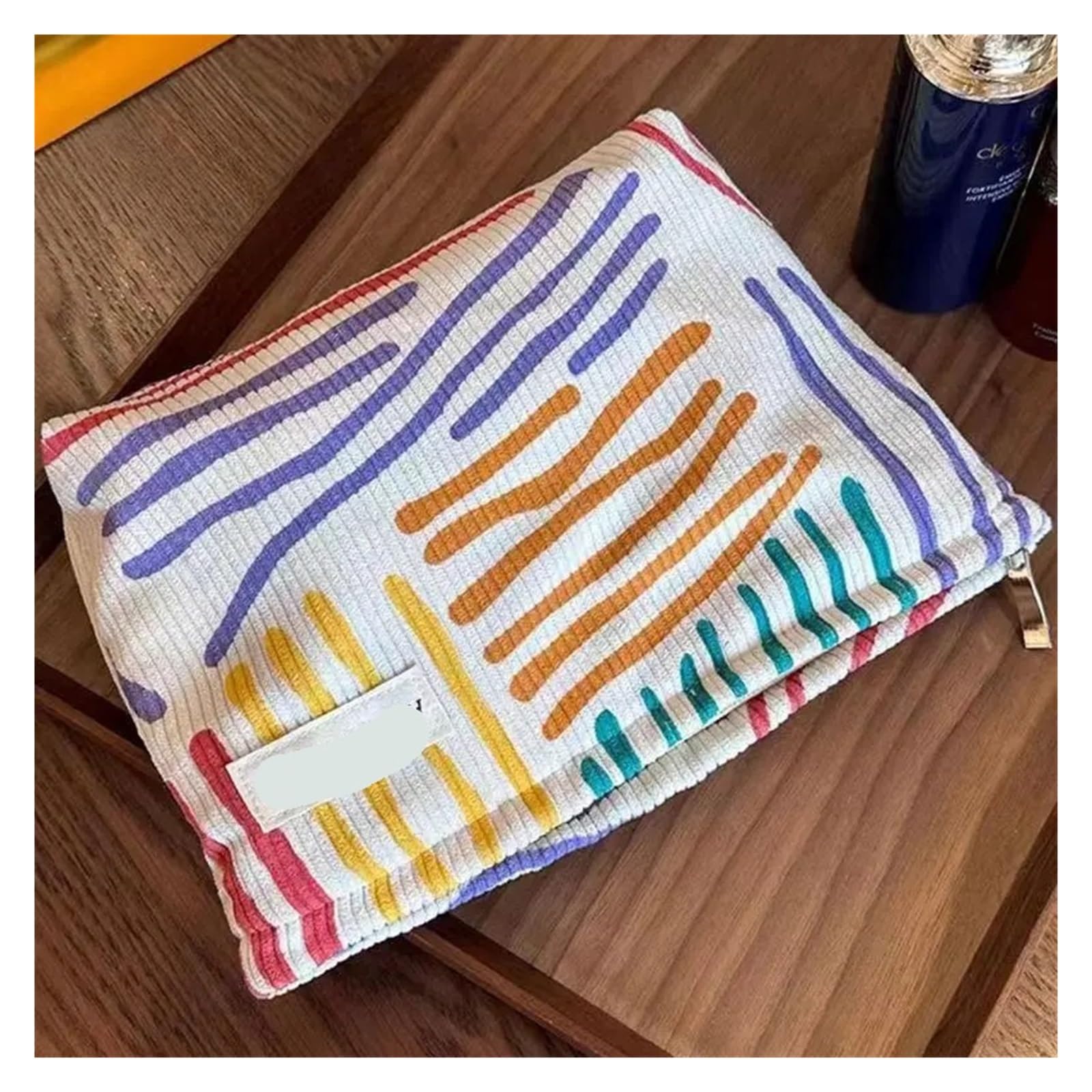 Kosmetiktasche 3 stücke Cord Frauen Kosmetik Tasche Große Kapazität Make-Up Lagerung Tasche Reise Tragbare Organizer Zipper Kulturbeutel