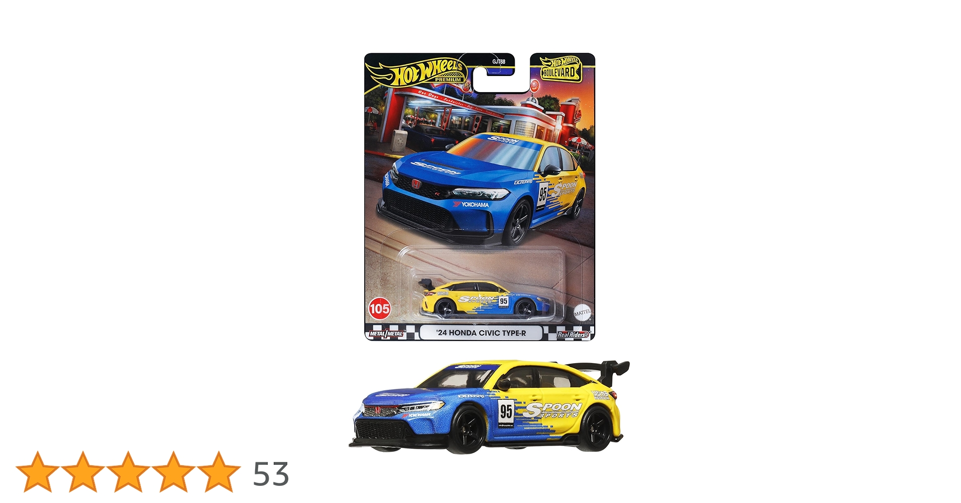 ホットウィール ブールバード  ホンダ シビック タイプ-R スプーン 100台 新金型】シビック タイプR【ミニカー 新製品 開封】日本車！'24