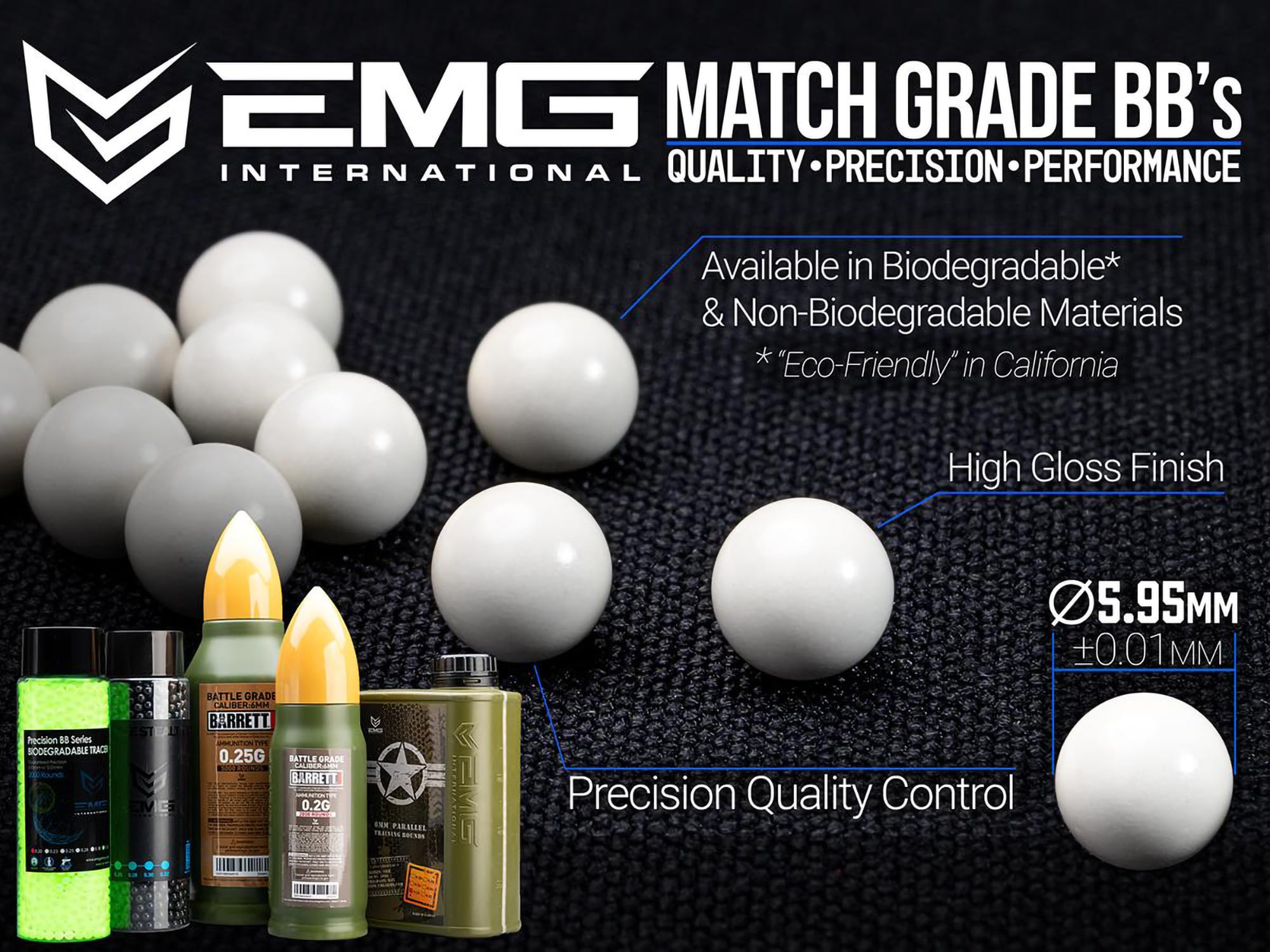 Evike Airsoft - EMG Invisible Match Grade Stealth 6mm Airsoft BBS - 2000 Rounds (Weight: 0.30g)