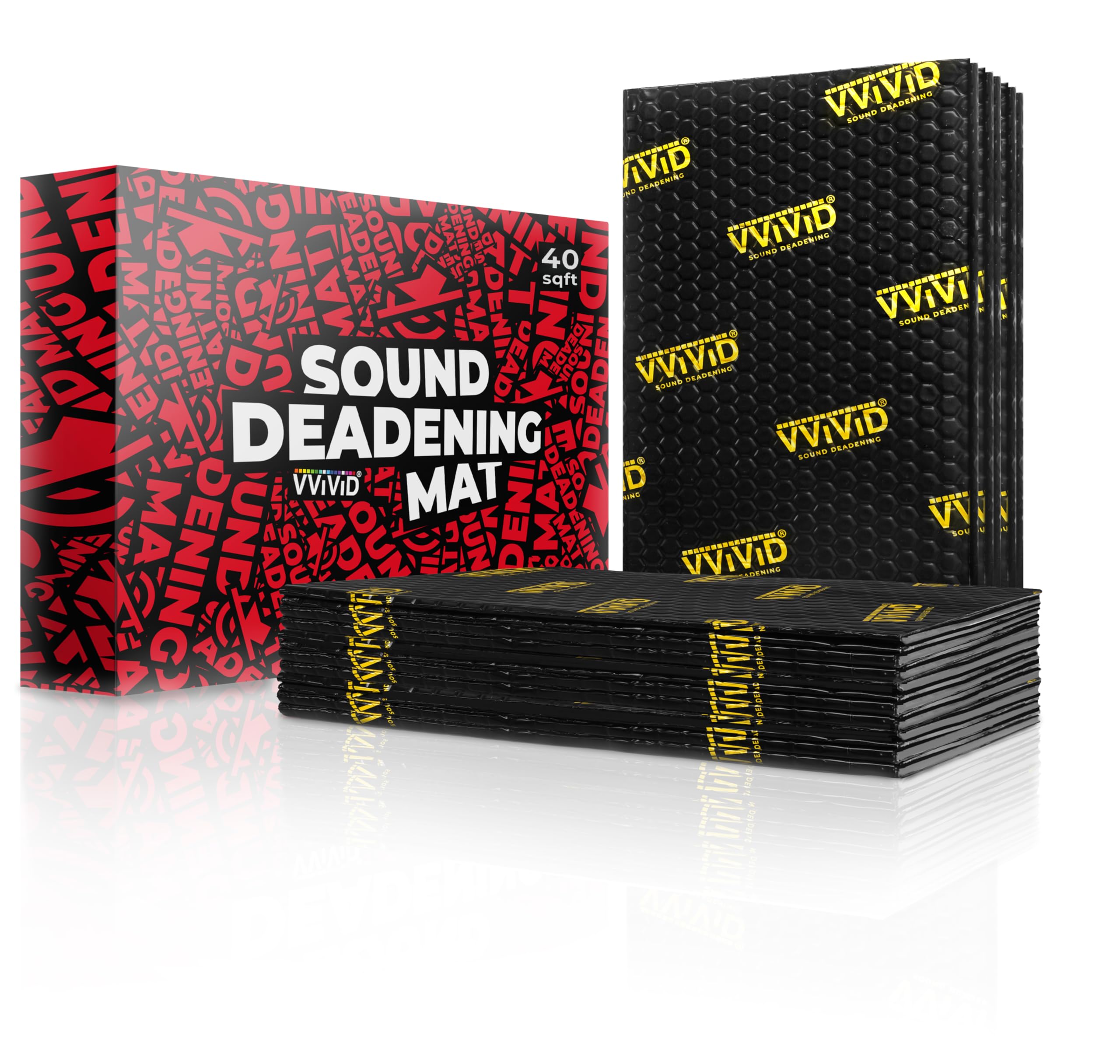 Photo 1 of VViViD Premium Double Density Car Sound Deadening Mat, 2mm Thick Butyl and Foil Audio Insulation and Dampening (40 Sq/Ft)