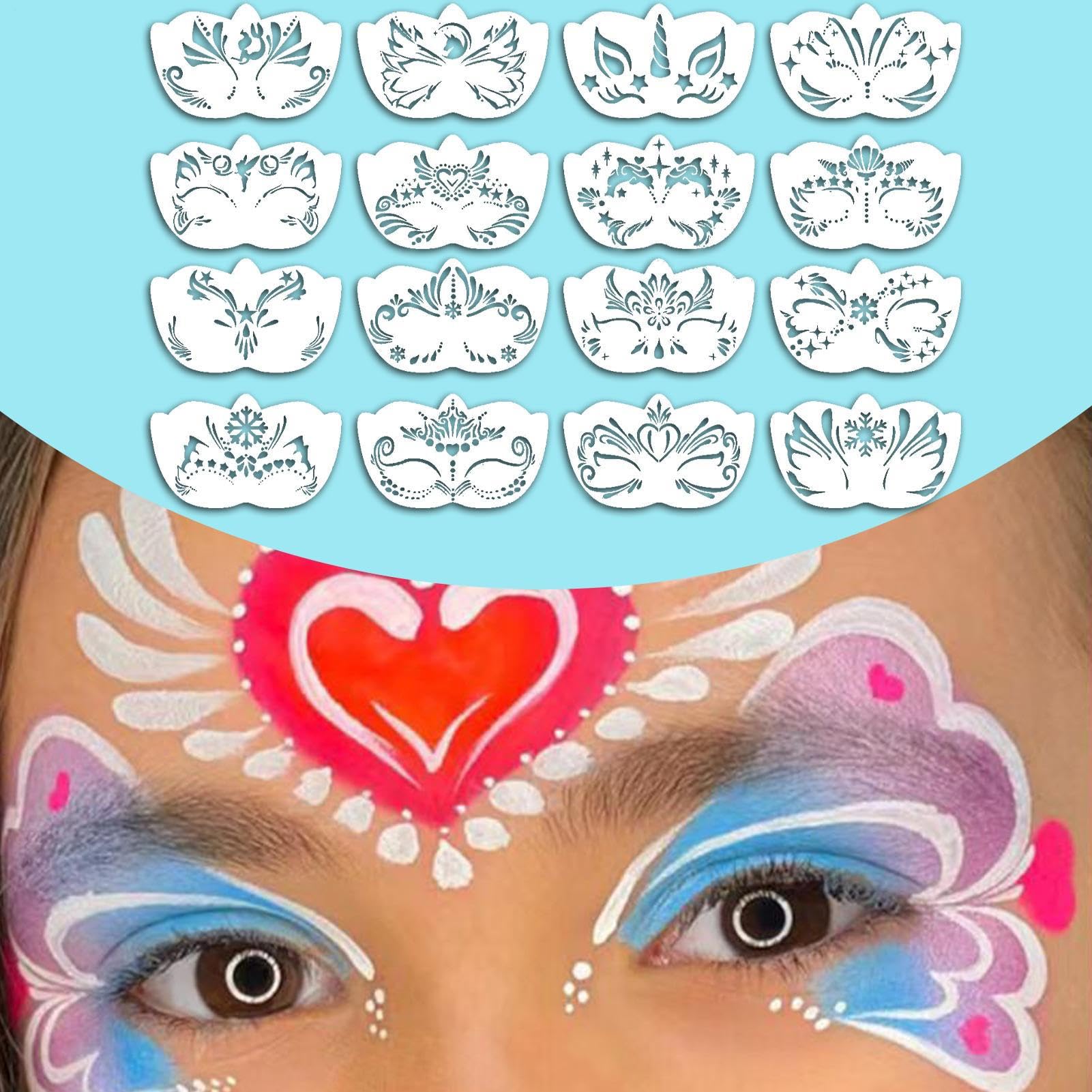 OOTSR 20 Stuks Sjablonen Schminken,900 Stuks Gems Stickers,Oog Gezicht Schilderen Sjabloon voor Feest Vakantie Halloween Make-up Kunst Schilderen,Hherbruikbare Zachte Tattoo Stencils voor Volwassenen OOTSR 20 Stuks Sjablonen Schminken,900 Stuks Gems Stickers,Oog Gezicht Schilderen Sjabloon voor Feest Vakantie Halloween Make-up Kunst Schilderen,Hherbruikbare Zachte Tattoo Stencils voor Volwassenen