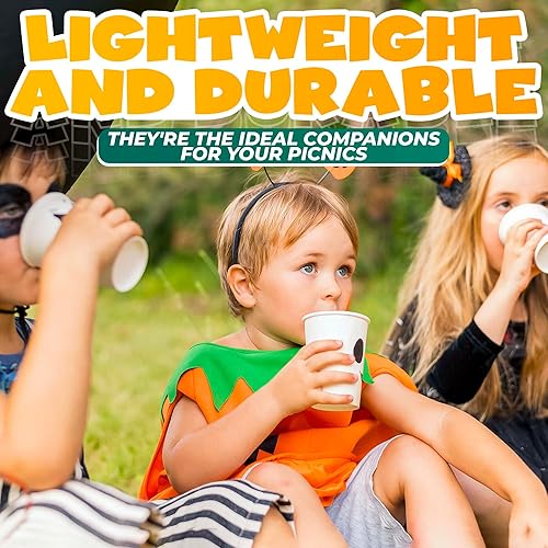 Miniatura 8 de Paquete de 50 vasos de papel de 9 onzas, tazas de café desechables blancas, duraderas y resistentes al calor, diseño a prueba de fugas para café,