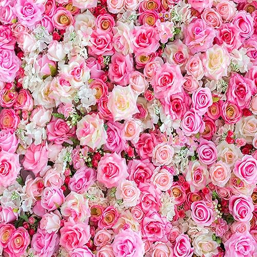 8x8FT Fabric 3D Pink Rose Flower Theme Photo Background Wedding Bridal Newborn Shower Birthday Party Photography Backdrops Banner Decor Supplies Anniversary Ceremony Couple Studio Props