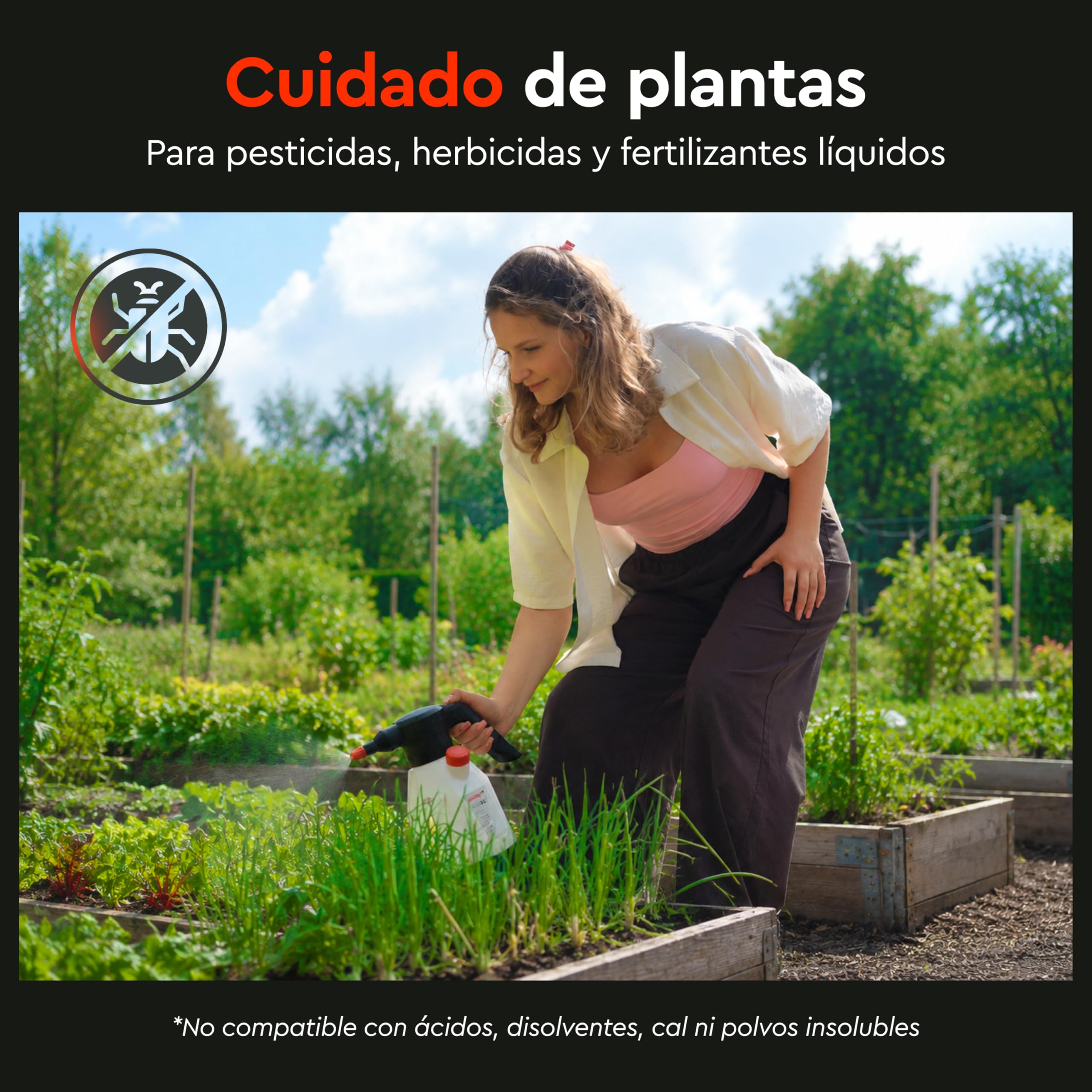 Pulverizador Eléctrico a Batería 2L, Batería Integrada Li-Ion 3,7V 2000 mAh, USB-C, Boquilla Ajustable, 2 Bar, 0,43 kg, para Plantas, Jardín, Terraza y Desinfección - 2Li
