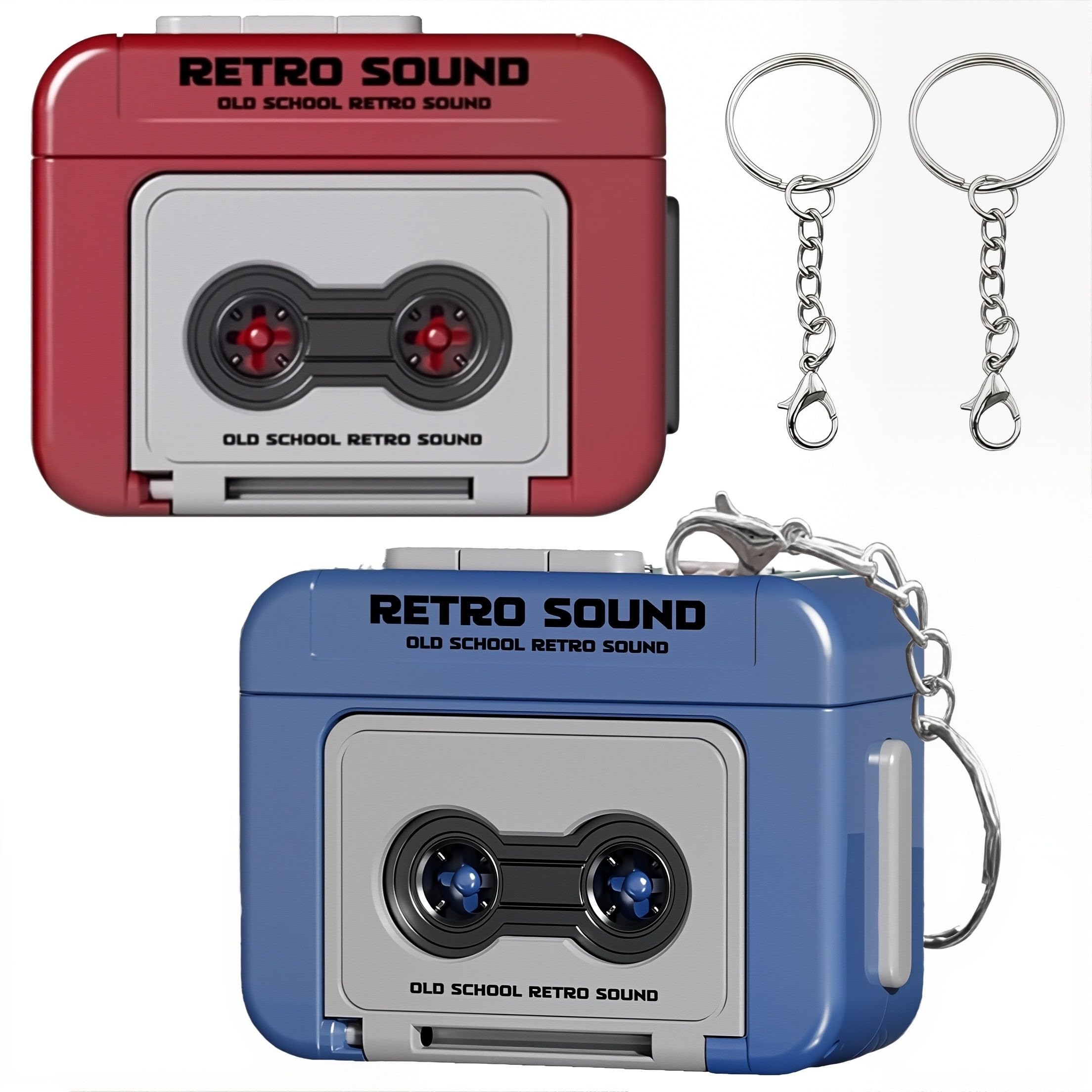 Mini Retro Recorder Tape Keychain Creative Cassette Player Con 3 canzoni Portable