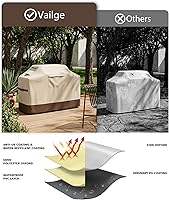 Vista 5 de Vailge Funda para parrilla al aire libre, cubierta impermeable de 48 pulgadas, cubierta de parrilla de gas resistente 600D, resistente a los rayos