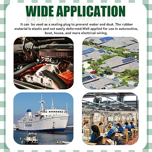 Miniatura 5 de Keadic Juego de 19 ojales de goma ovalados de doble cara de 5 tamaños con cuchillo, tapón de agujero cerrado, junta de ojales para aparatos