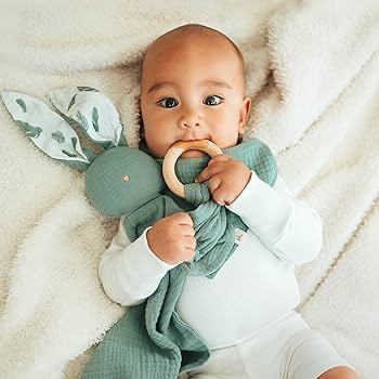 Amazon.com : Mikito Organic Cotton Baby Muslin Lovey Bunny - Oeko