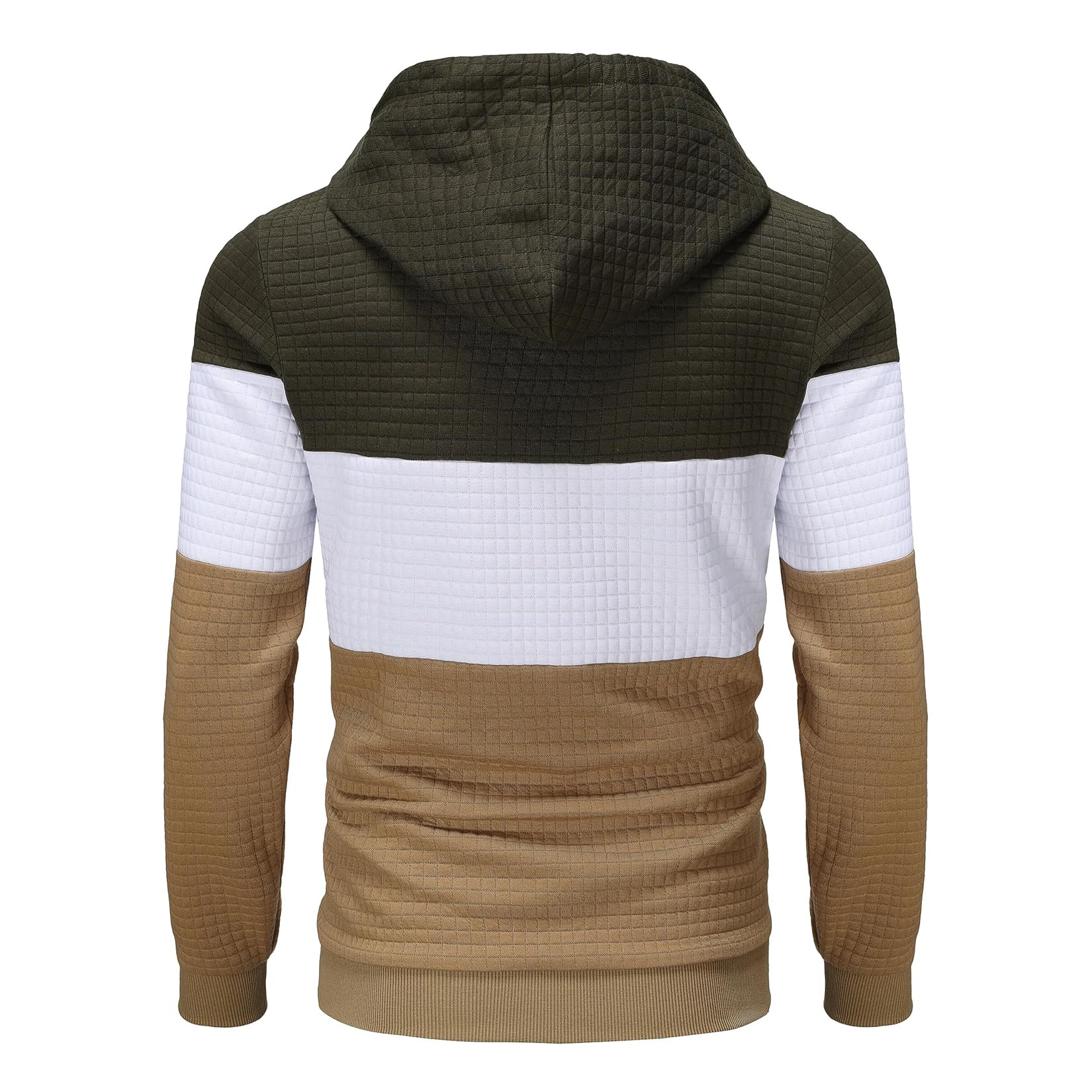 YuKaiChen Herren Pullover Herren Patchwork Hoodie Langarm Jacquard Kaputzenpullover Farbblock Sweatshirt mit Taschen