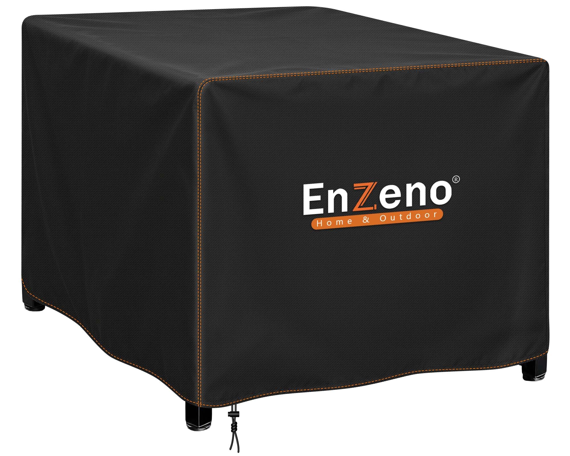 Enzeno Housse de brasero carrée d'extérieur imperméable en tissu Oxford 210D, anti-UV et résistante à l'usure (84 x 84 x 61 cm), noir