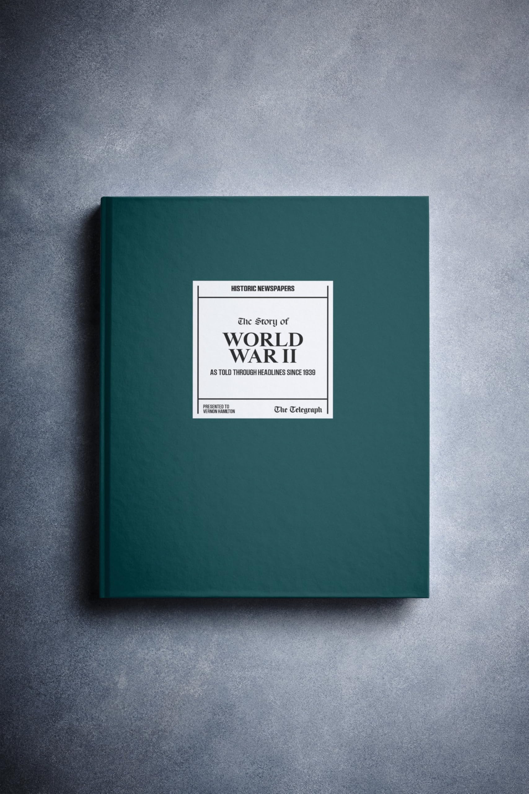 Historic Newspapers - Personalised War Newspaper History Book - War Keepsake Educational Gift- Name Printed on Cover (WW2 Telegraph)