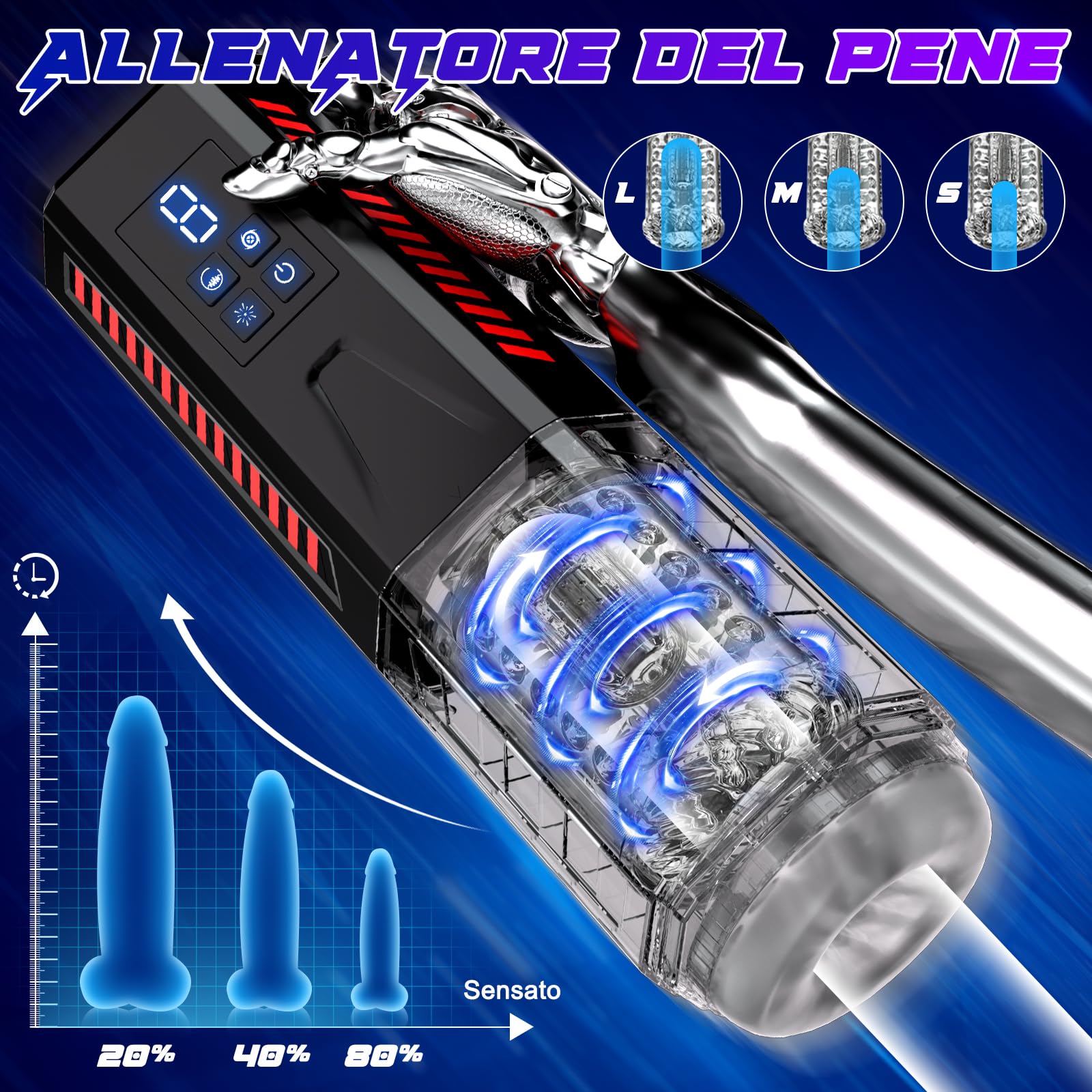 Masturbatore Uomo Sex Toys per Uomini - Masturvatore per Uomo Eletrico LED con 7 Vibrazione e Telescopico e Rotante, Masturbatore Maschile Automatico Sexy Toys con Vagina Finta 3D e Anelli per il Pene